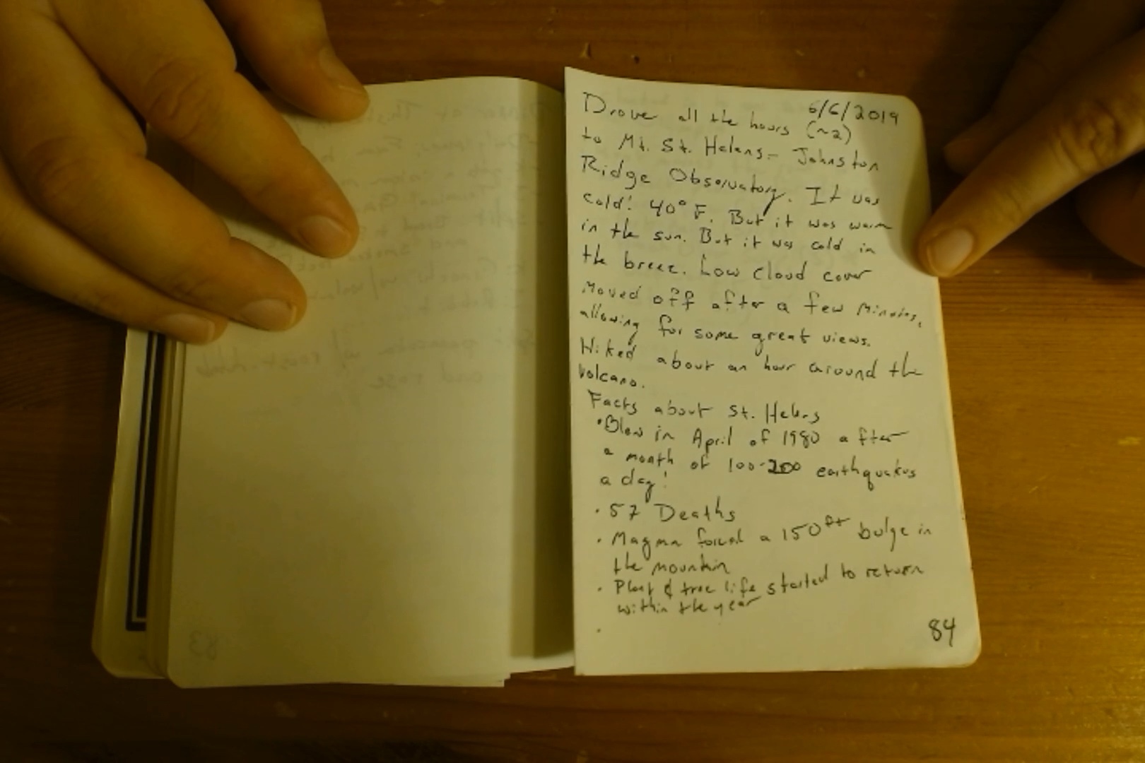 Notebook page 84, 2019-06-06