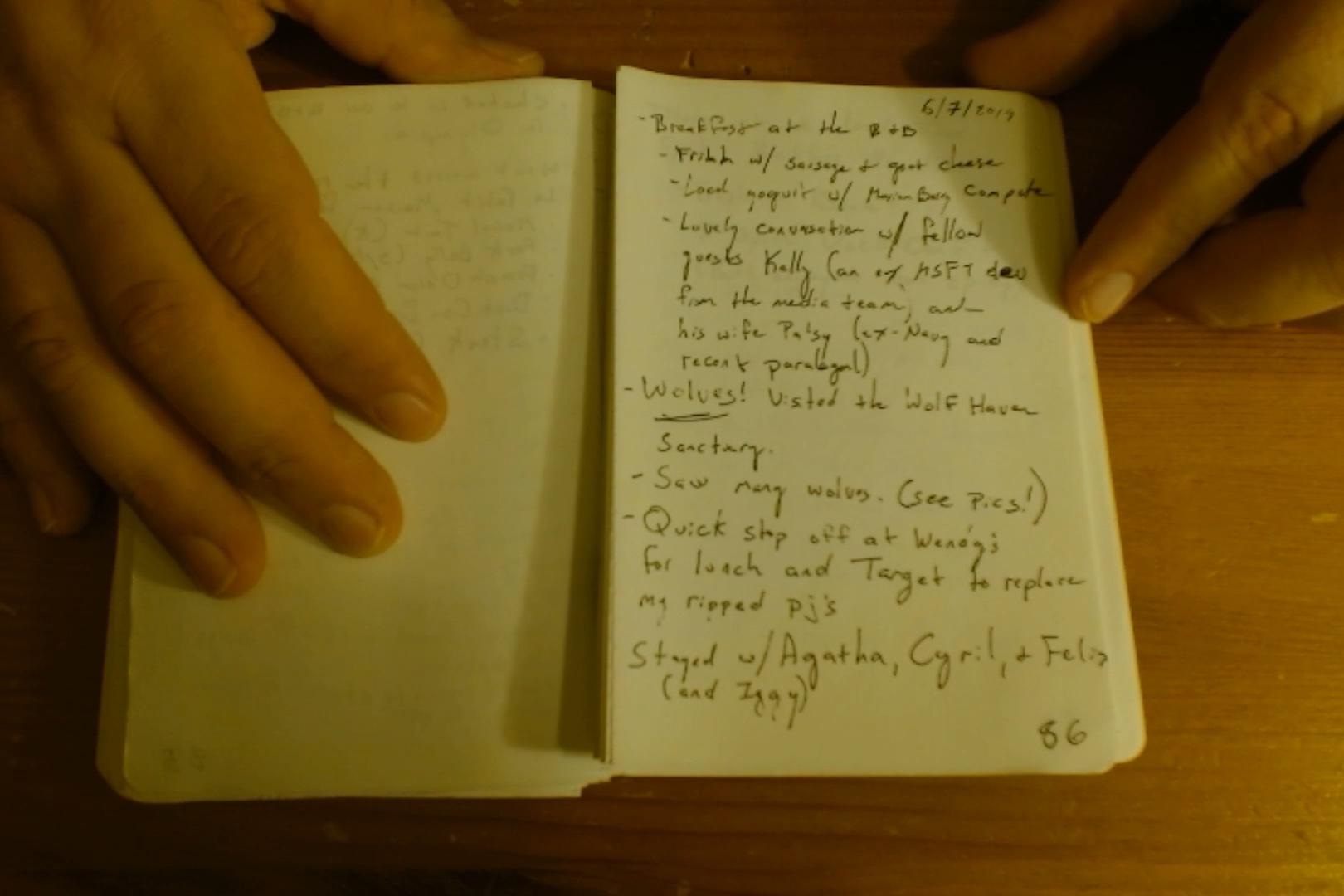 Notebook page 86, 2019-06-07