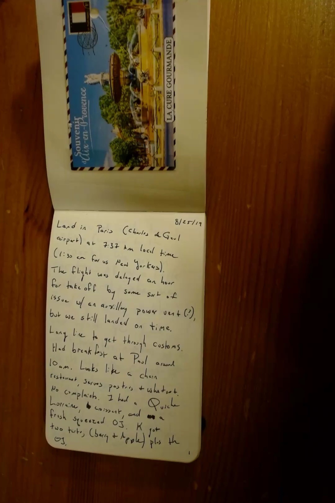 Notebook page 1, August 25, 2019