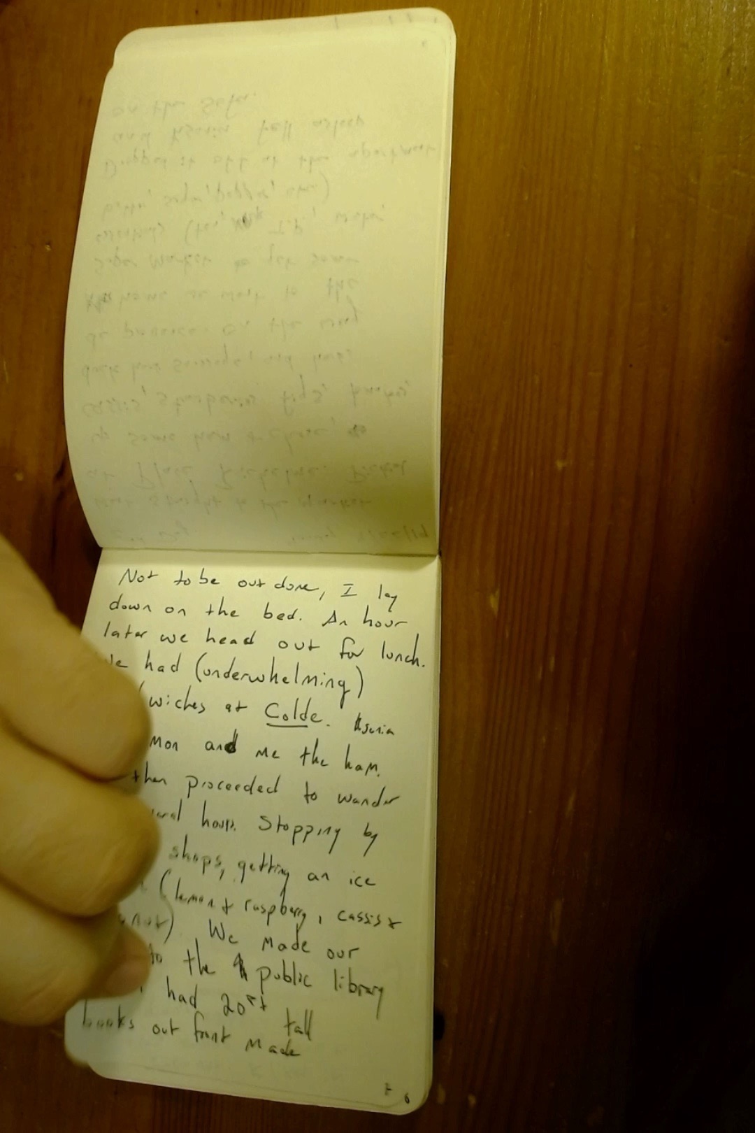 Notebook page 7, August 26, 2019