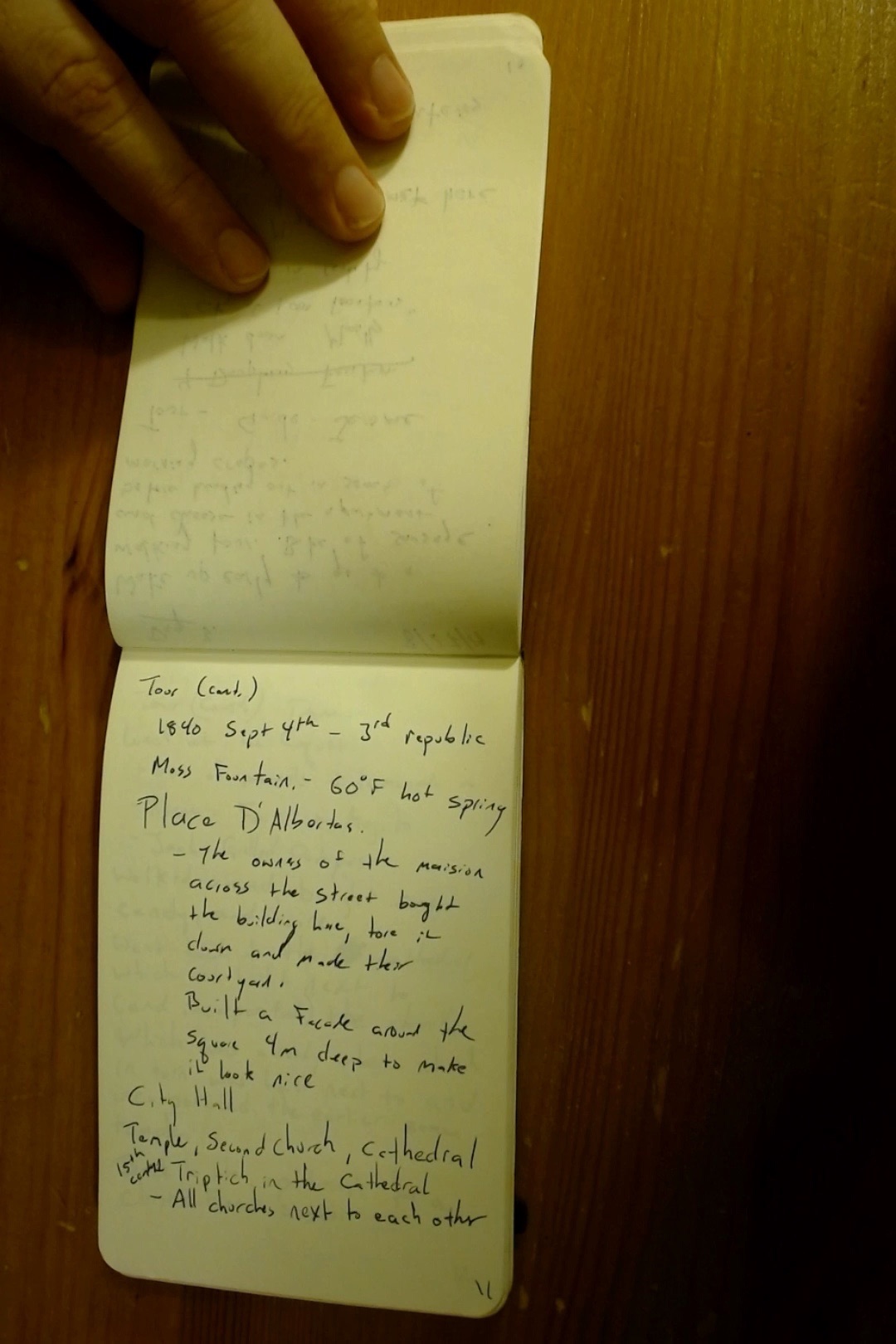 Notebook page 11, August 27, 2019