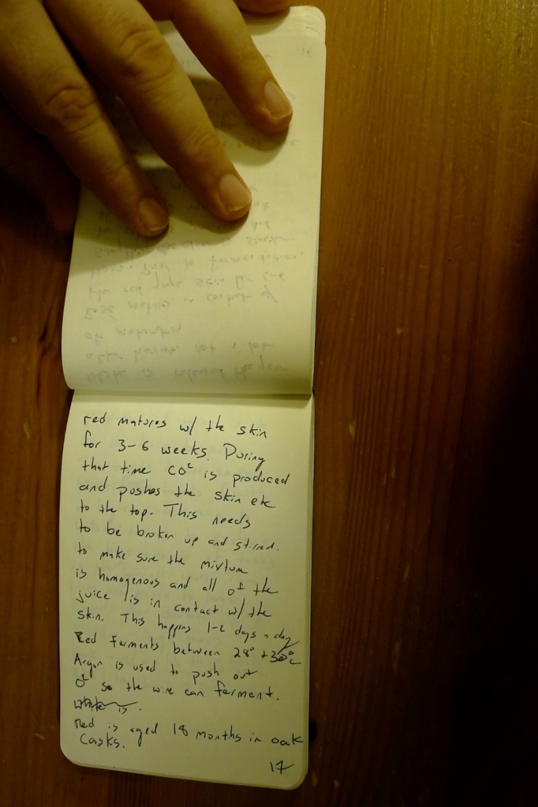 Notebook page 17, August 28, 2019