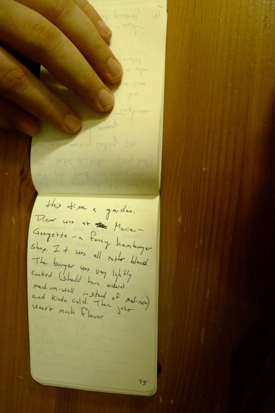 Notebook page 45, 2019-09-02