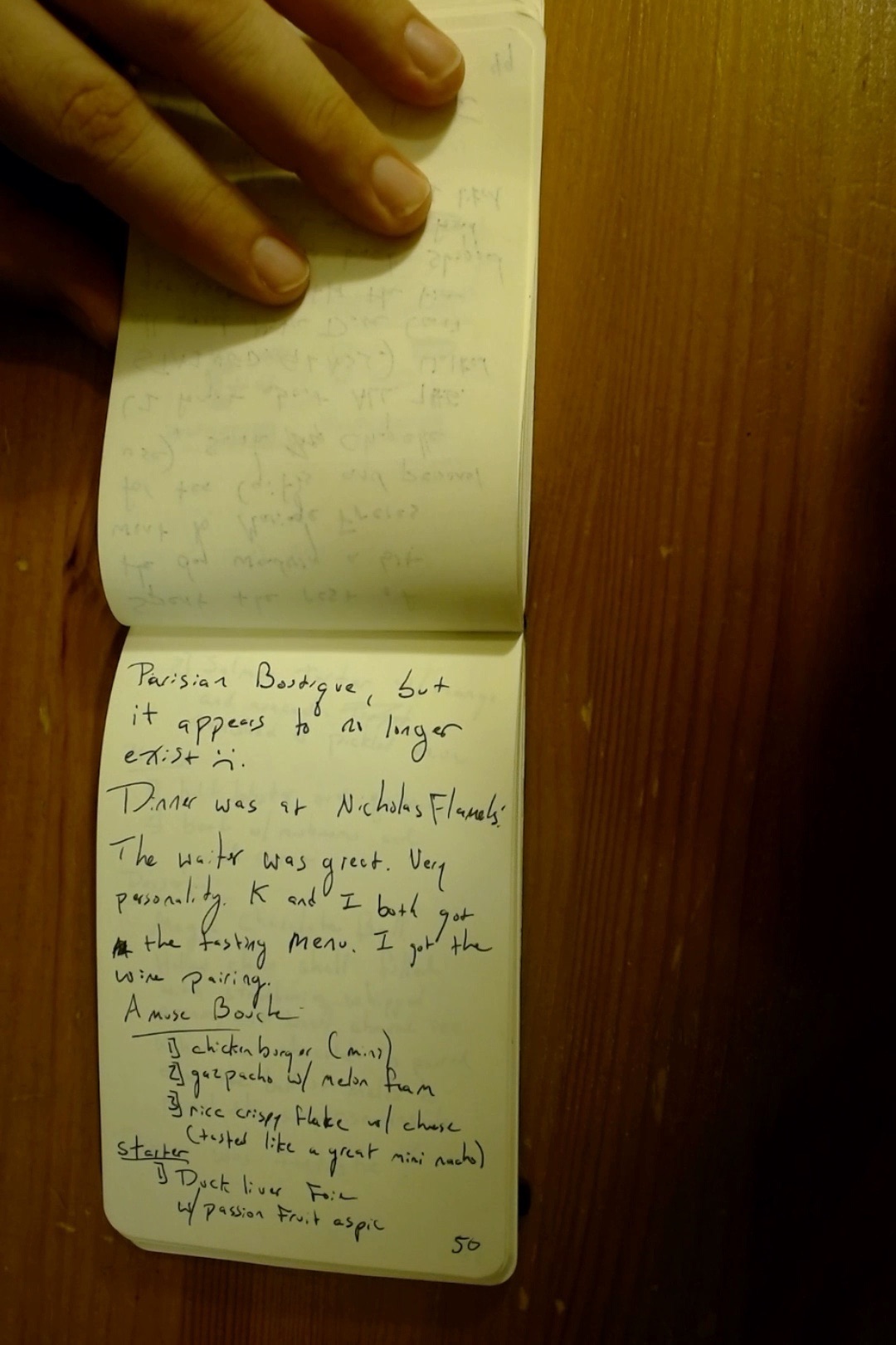 Notebook page 50, 2019-09-04