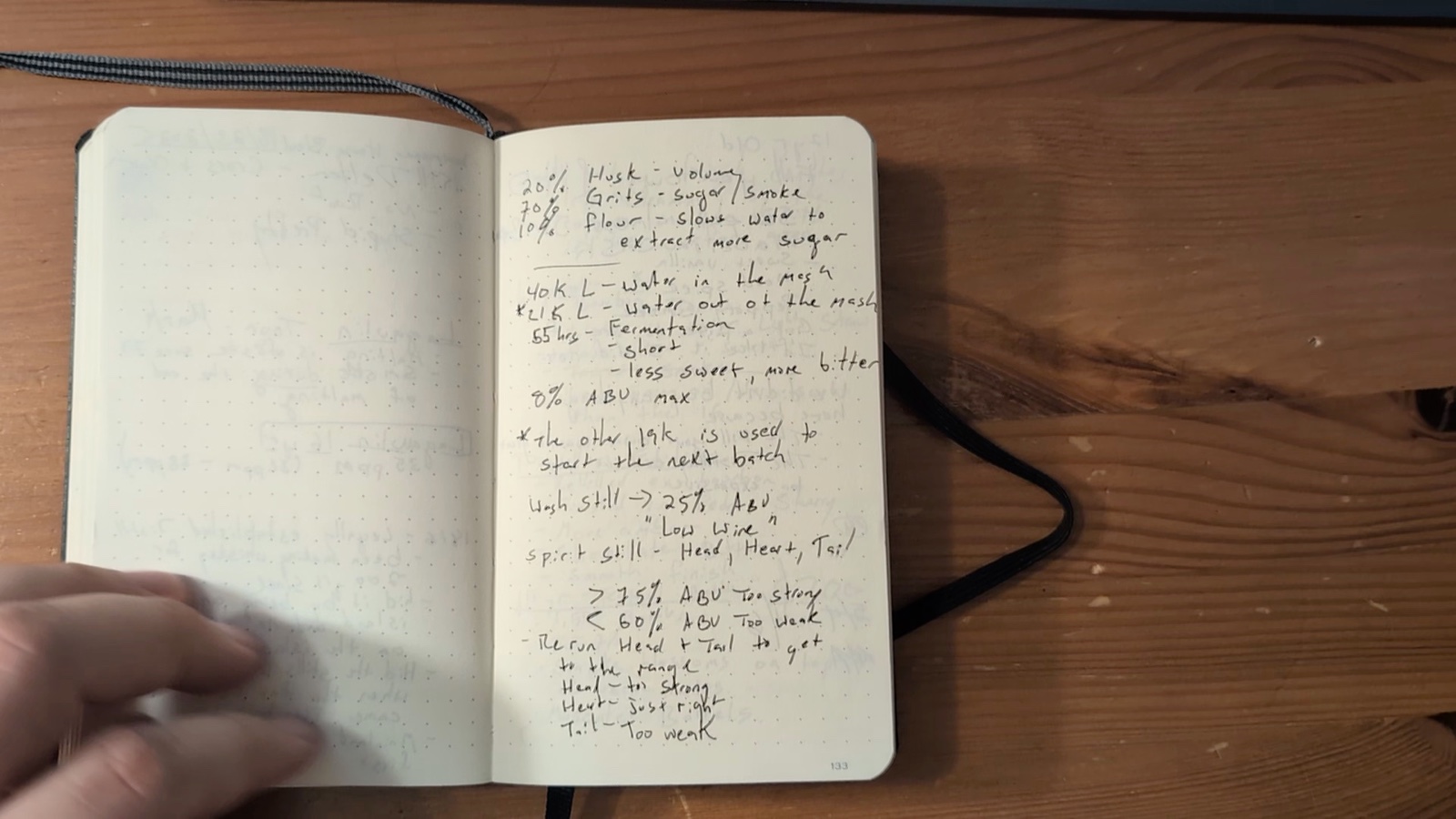 Notebook pages 132–133, August 23, 2025