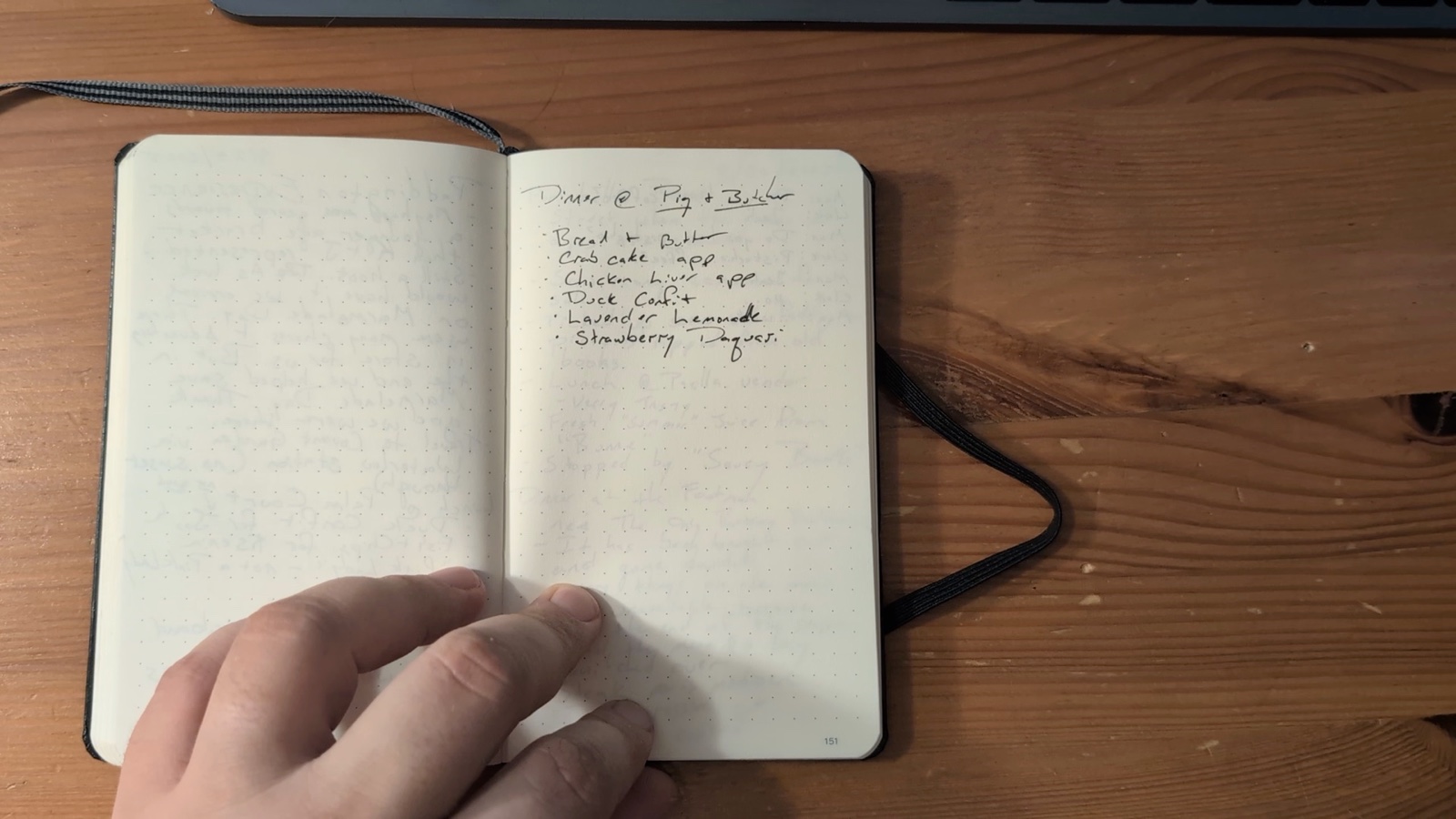 Notebook pages 150–151, August 29, 2025