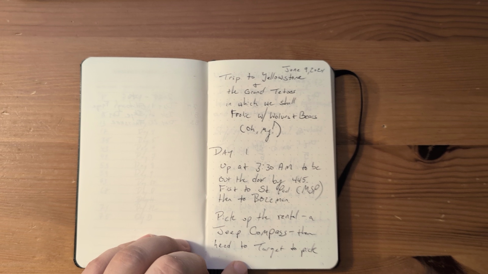 Notebook page 1, June 9, 2024