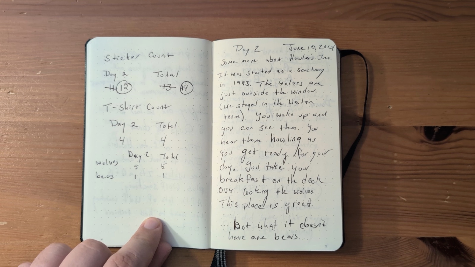 Notebook pages 4–5, June 10, 2024