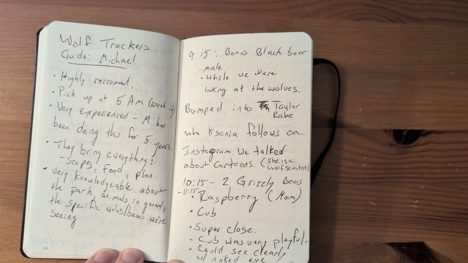Notebook pages 38–39, June 13, 2024