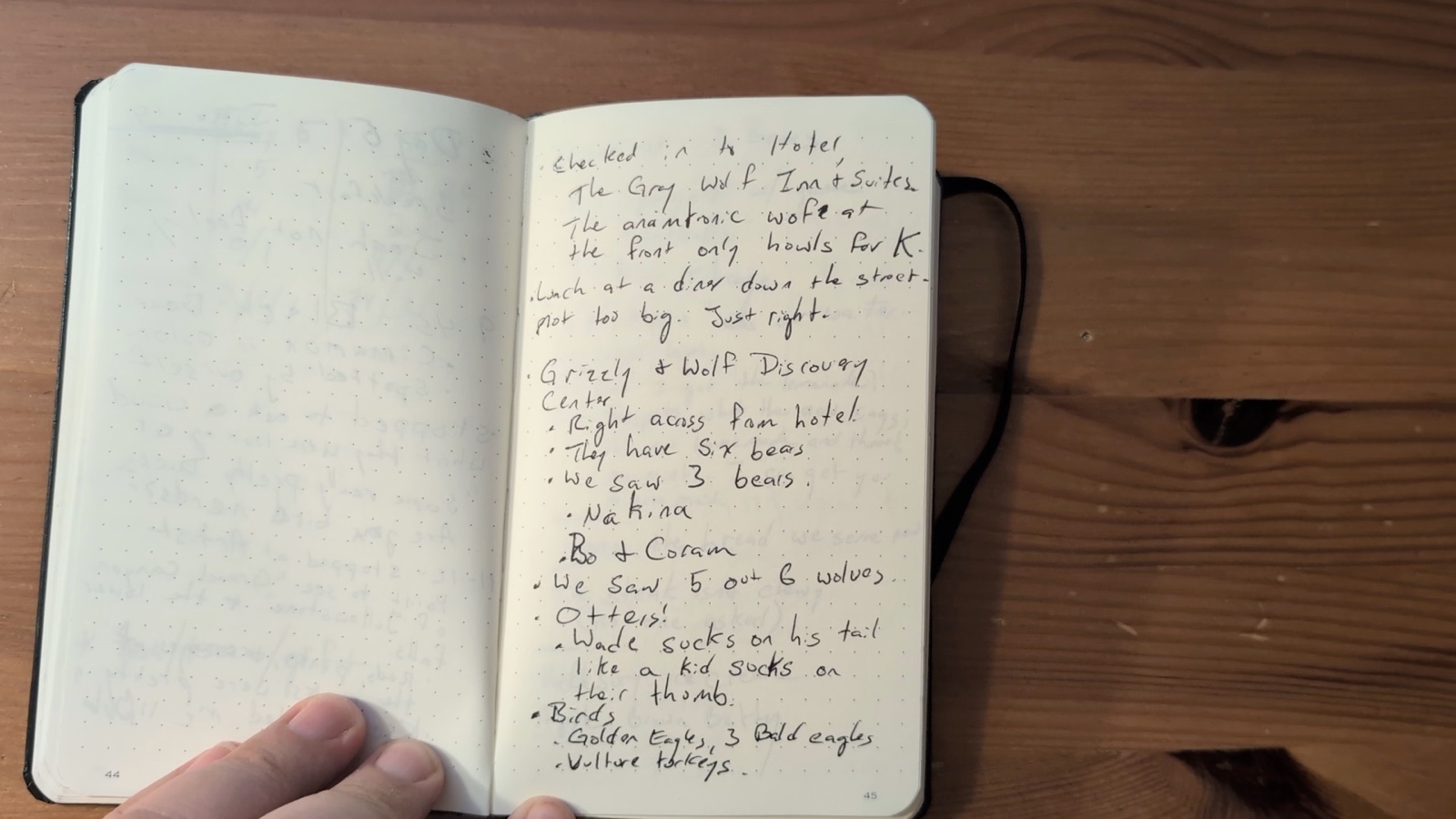 Notebook pages 44–45, June 14, 2024