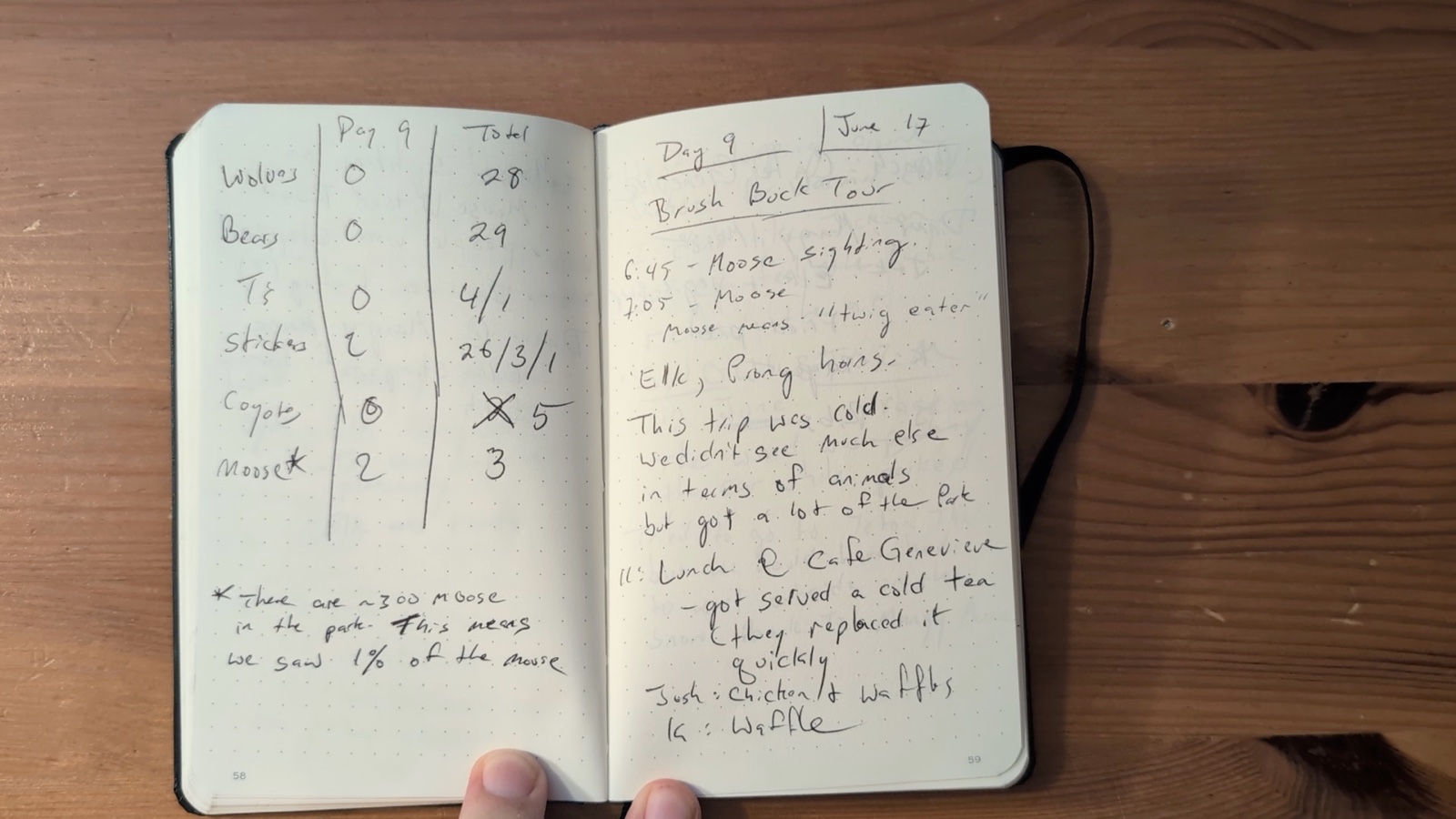 Notebook pages 58–59, June 17, 2024
