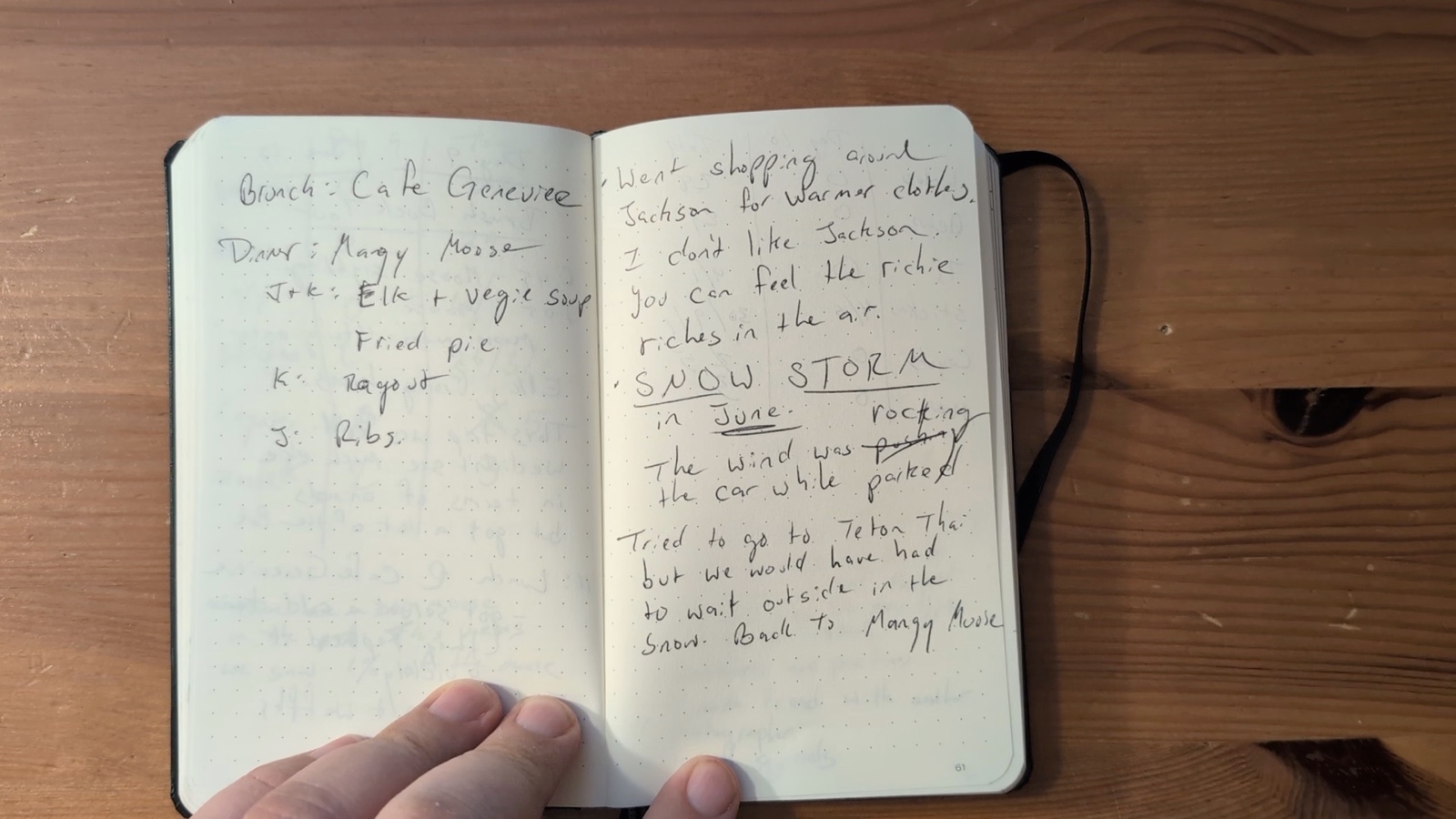 Notebook pages 60–61, June 17, 2024