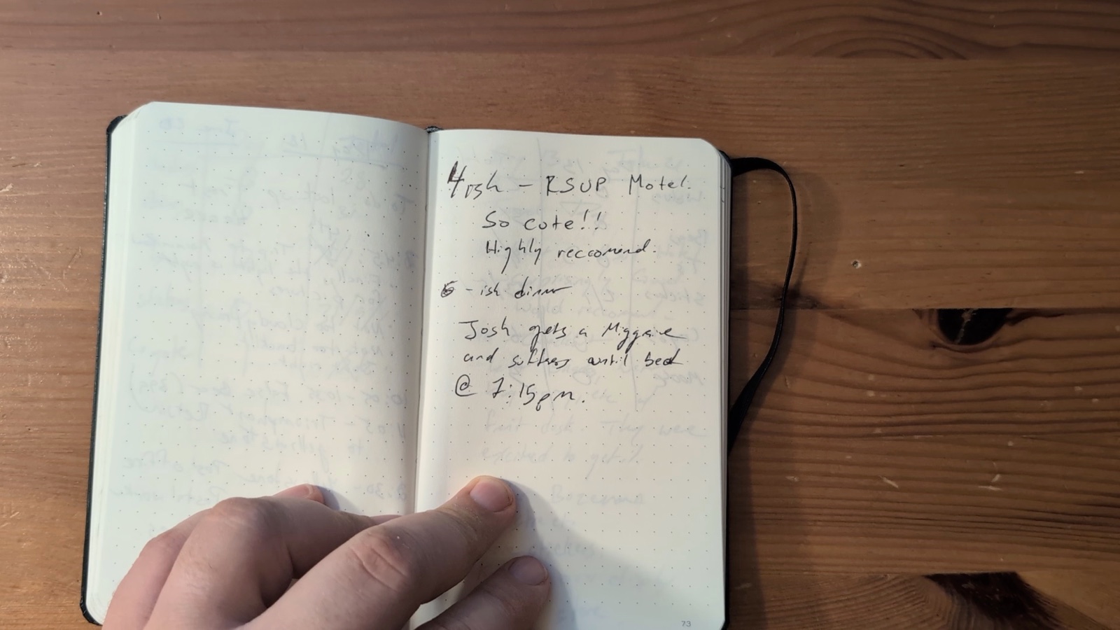 Notebook pages 72–73, June 20, 2024